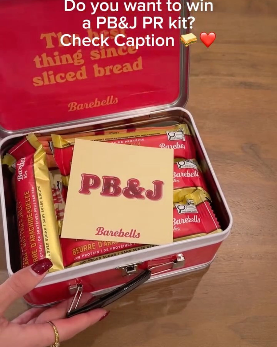 PB&J PR GIVEAWAY 🥜❤️ We’re giving away TWO of our PB&J PR boxes! 

Here’s how to enter:⁠ 
🤍 follow @barebells.canada⁠ 
🤍 like this post⁠ 
🤍 tag 2 besties in the comments⁠ ⁠ 

No purchase necessary. Canada only. Giveaway ends November 2nd! 🍞 The two winners will be contacted via DM! ✨